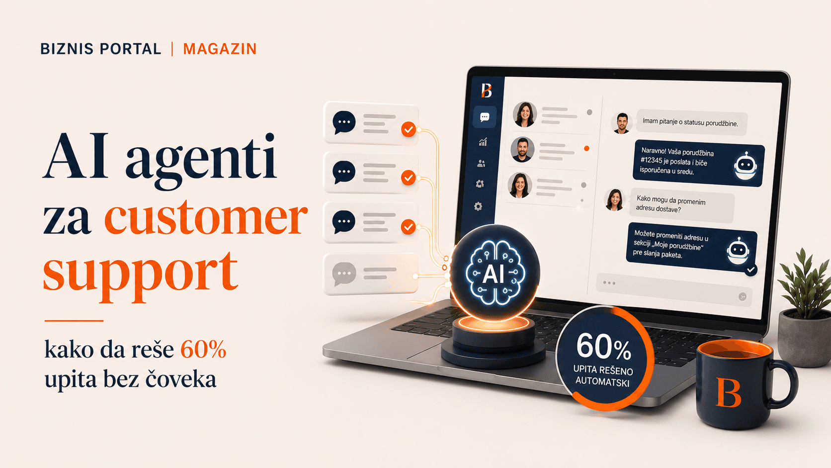 Customer support agent koristi AI asistenta za odgovore klijentima